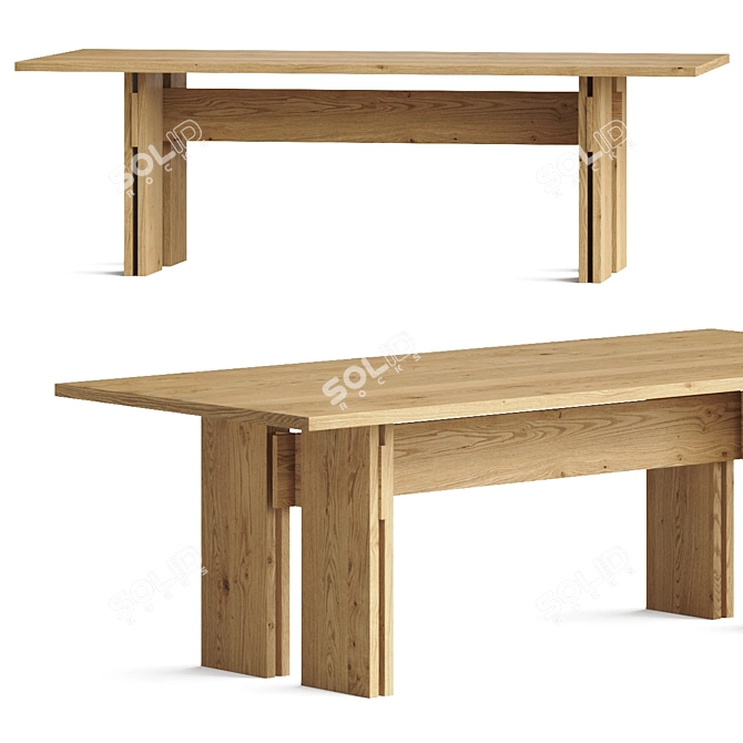 The description is already in English. 

Handcrafted Rectangle Dining Table 3D model image 1