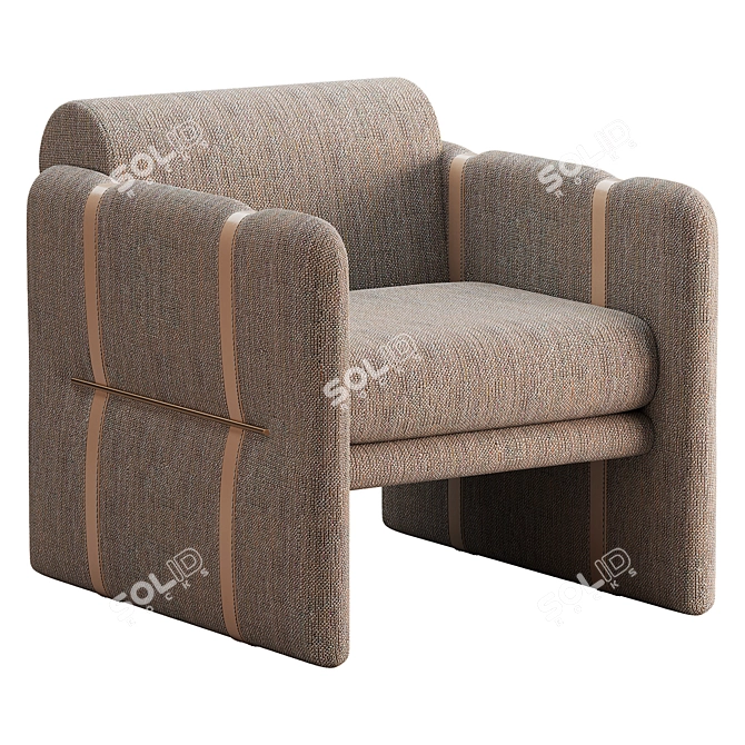 Sleek Cigar Club Chair 3D model image 1