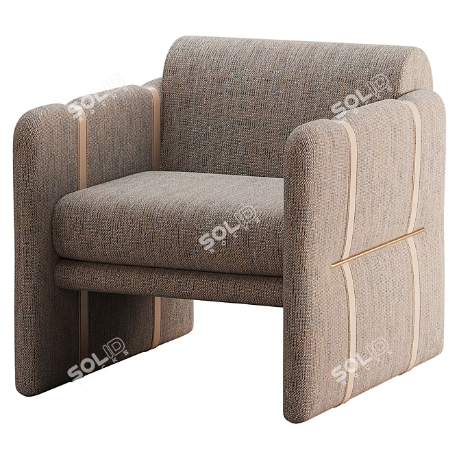 Sleek Cigar Club Chair 3D model image 3