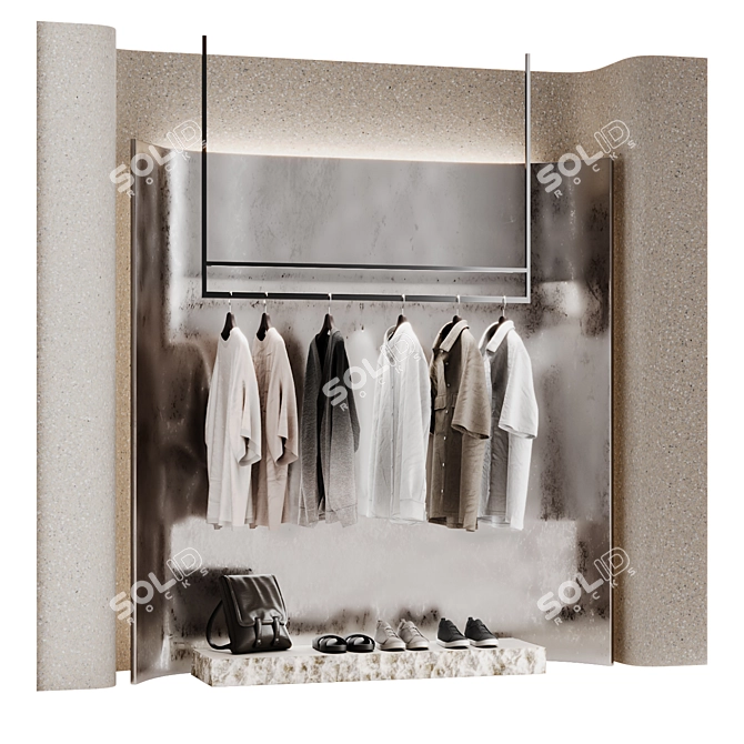 Men's Clothing Display Stand 3D model image 1