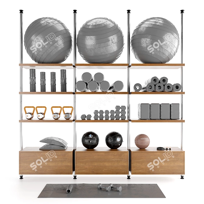 Modern Home Gym Decor Set 3D model image 1