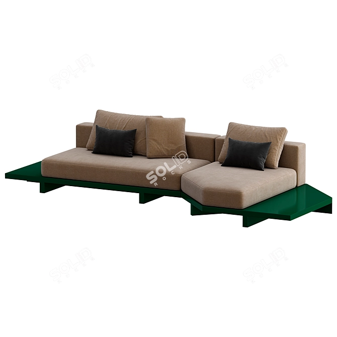 Sleek Contemporary View Sofa Design 3D model image 2