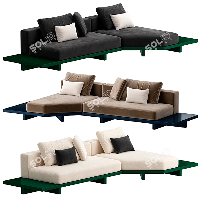 Sleek Contemporary View Sofa Design 3D model image 4