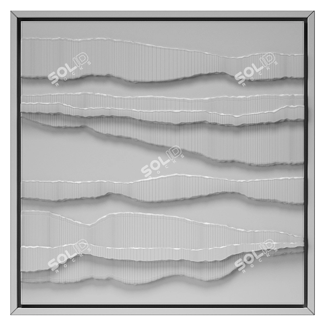 Art Canvases with Fabric Elements 3D model image 4