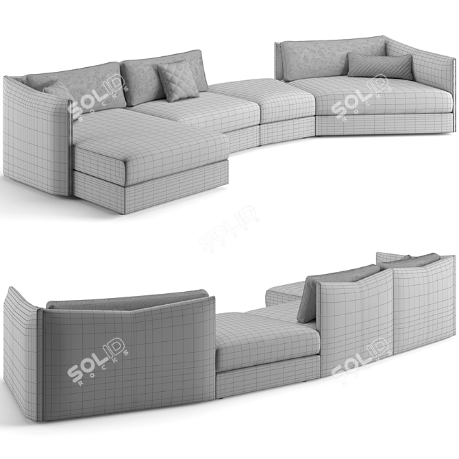 Trussardi Maryl Sofa: Luxurious Elegance 3D model image 6