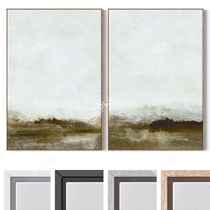 Modern Wall Paintings Set Material 3D model image 1