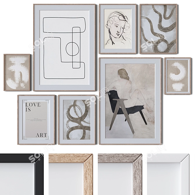 Modern Wall Art Set 3D 3D model image 1