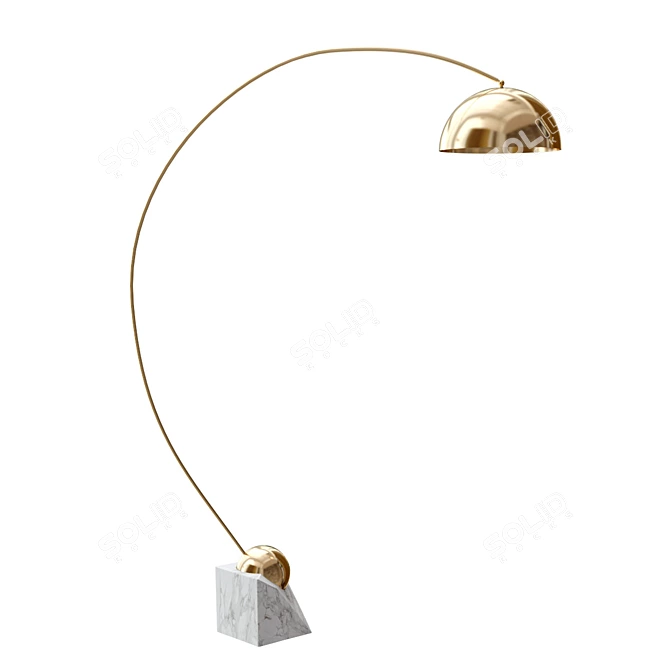 Sleek Modern Venus Arc Lamp 3D model image 3