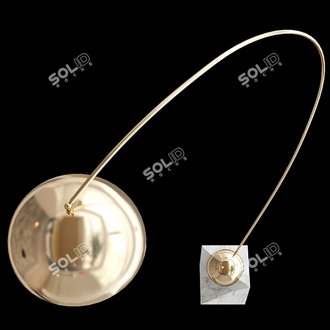 Sleek Modern Venus Arc Lamp 3D model image 5