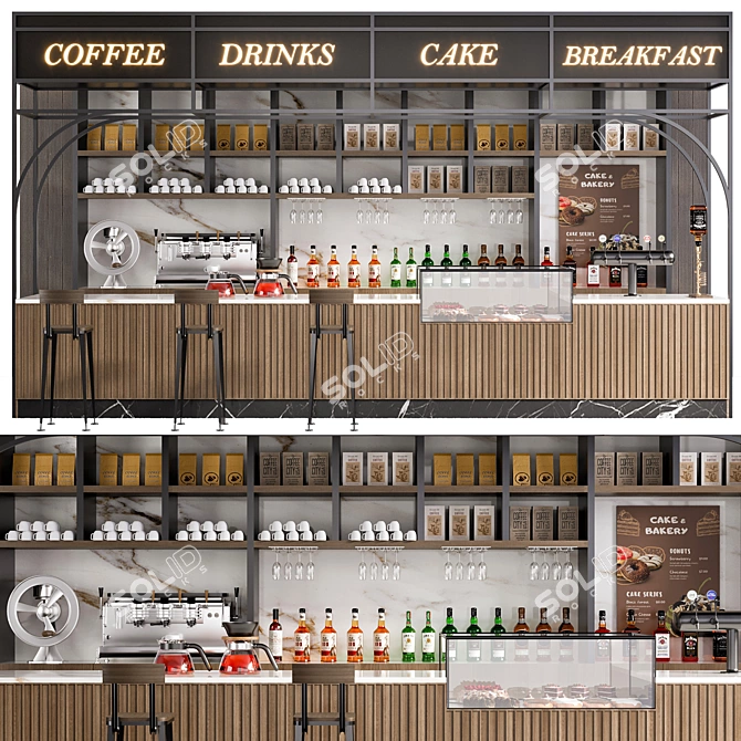 Cafe Bar Essentials Collection 3D model image 1