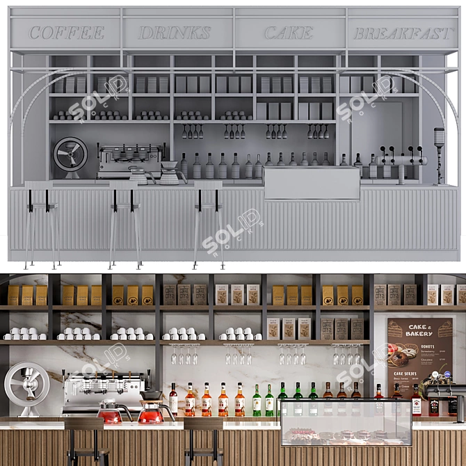 Cafe Bar Essentials Collection 3D model image 7