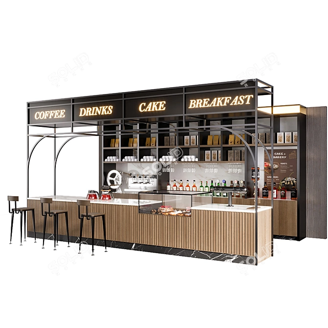 Cafe Bar Essentials Collection 3D model image 9