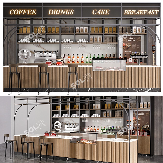 Cafe Bar Essentials Collection 3D model image 10