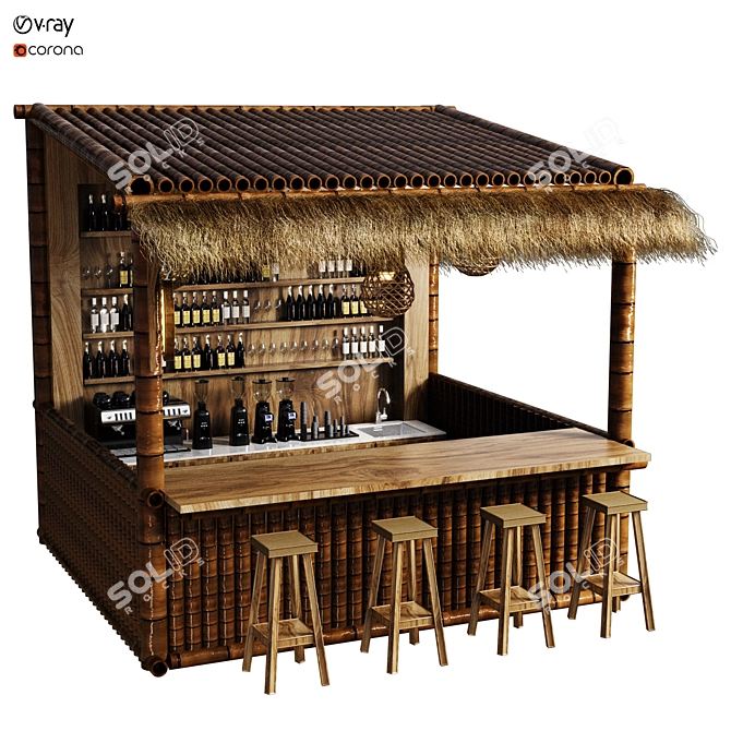 Bamboo Beach Cafe Bar 2018 3D model image 3