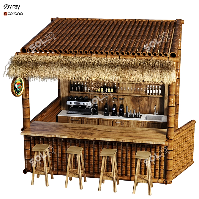 Bamboo Beach Cafe Bar 2018 3D model image 4