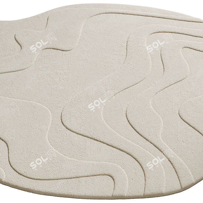 Unique 3D Wool Area Rug 3D model image 4