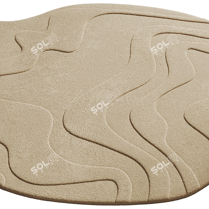 Unique 3D Wool Area Rug 3D model image 6