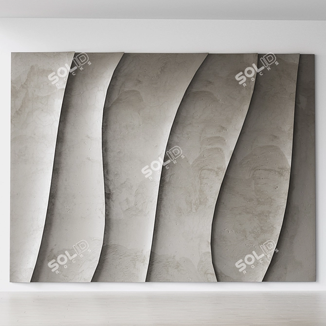 Abstract Relief Wall Panel 3600mm 3D model image 3