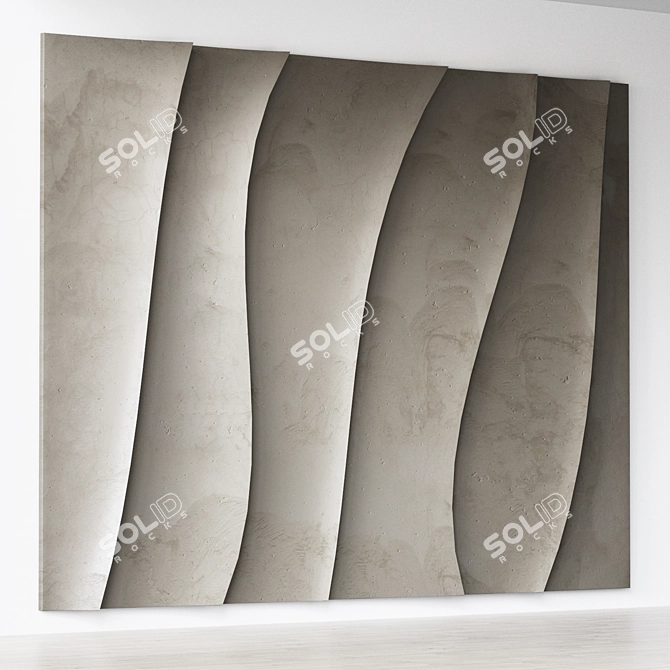 Abstract Relief Wall Panel 3600mm 3D model image 4