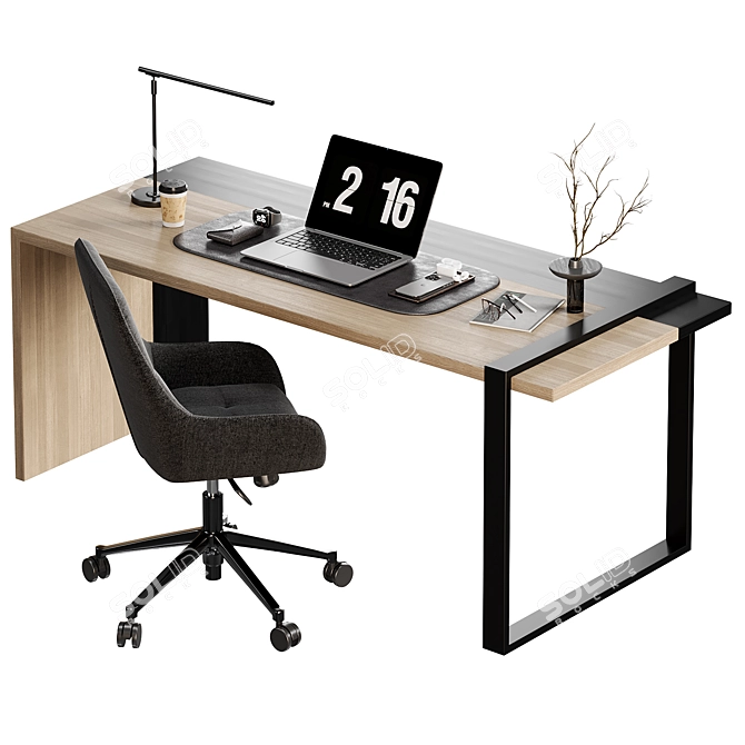 Modern Office Furnishings Collection 3D model image 1