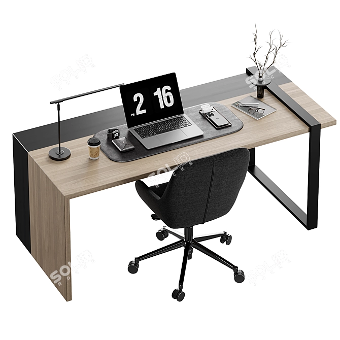 Modern Office Furnishings Collection 3D model image 2