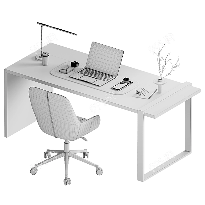 Modern Office Furnishings Collection 3D model image 5