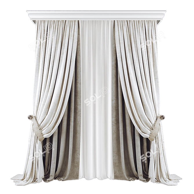  Modern Blackout Curtains Design 3D model image 1