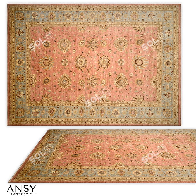 Handmade Ushak Rug by ANSY 3D model image 1