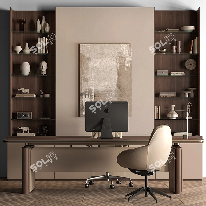 Executive Boss Desk Furniture 672 3D model image 1