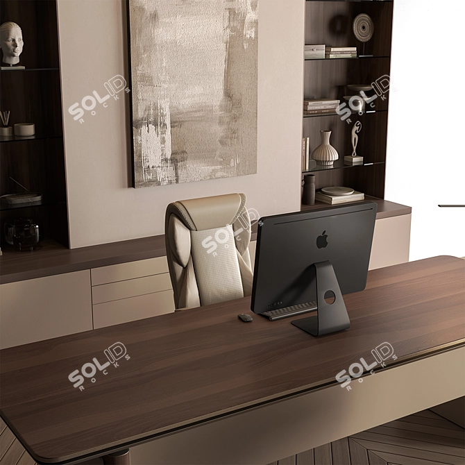 Executive Boss Desk Furniture 672 3D model image 2