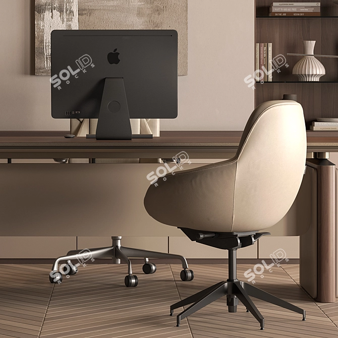 Executive Boss Desk Furniture 672 3D model image 6