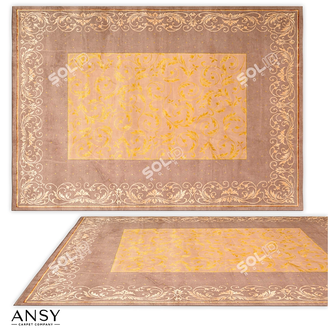 Handcrafted Gansu Wool-Silk Rug 3D model image 1