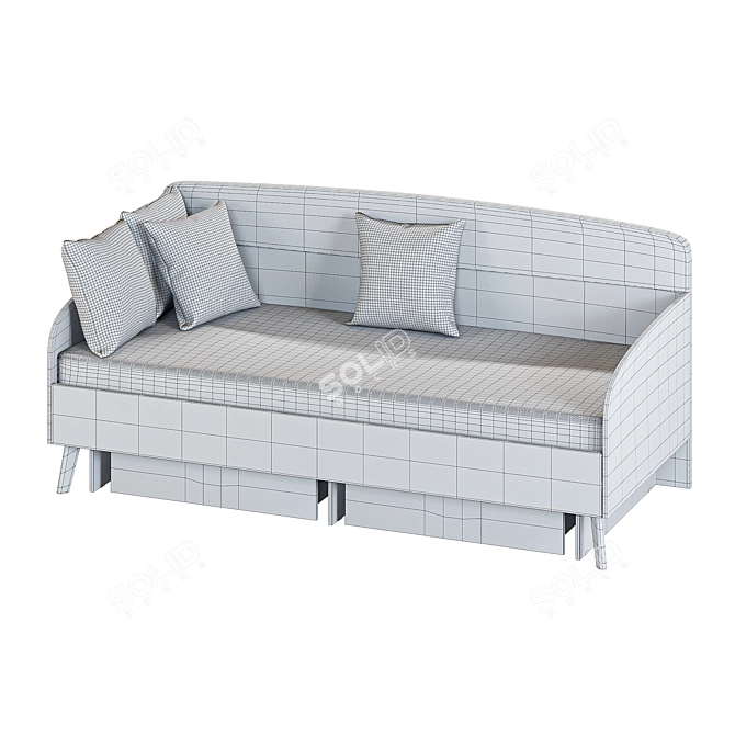 Scandica Horten Bed with Drawers 3D model image 5