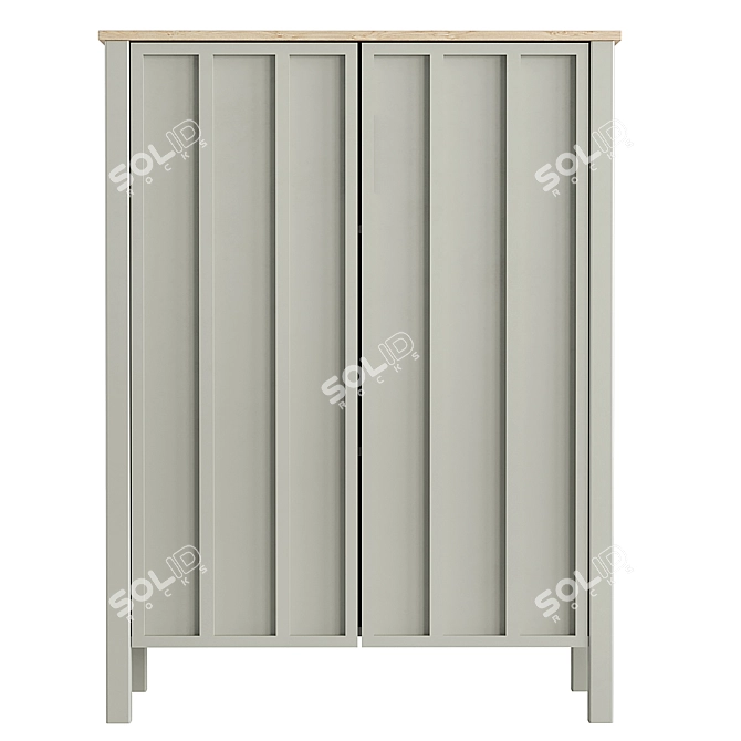 Eugène Beige Buffet with Doors 3D model image 1