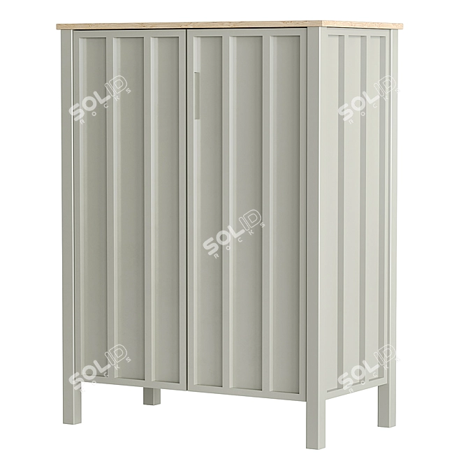 Eugène Beige Buffet with Doors 3D model image 2