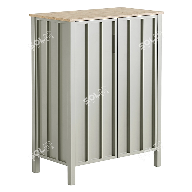 Eugène Beige Buffet with Doors 3D model image 3