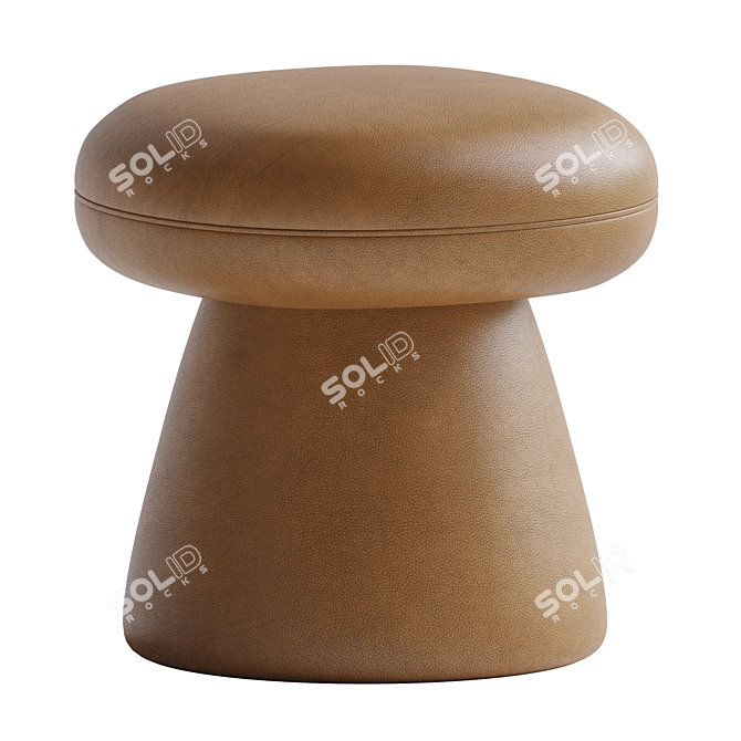 Elegant Cusco Footstool in Taupe 3D model image 2