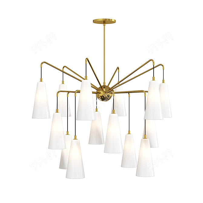 Elegant 18-Light Mika Chandelier 3D model image 1