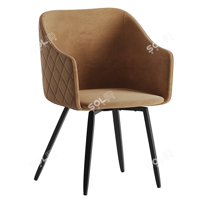 Niko Velvet Terra Chair 3D model image 2