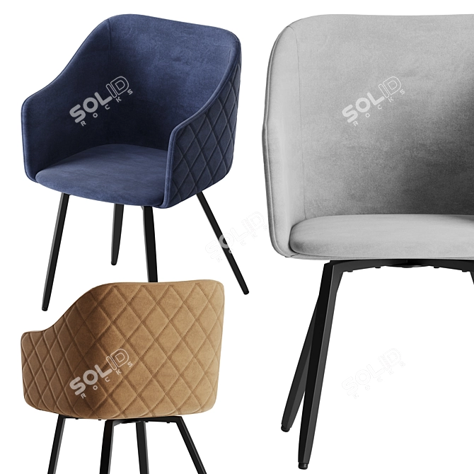 Niko Velvet Terra Chair 3D model image 3