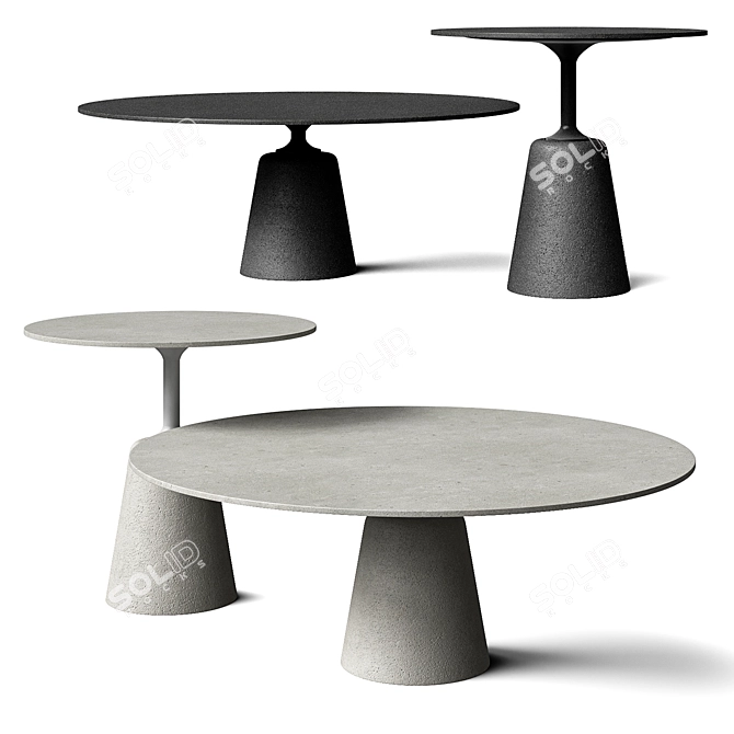 Sleek MDF Italia ROCK Table 3D model image 1