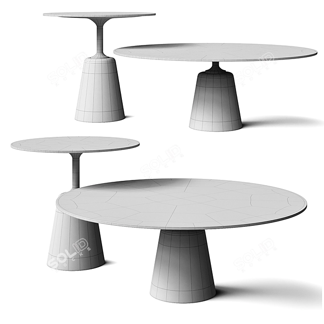 Sleek MDF Italia ROCK Table 3D model image 4