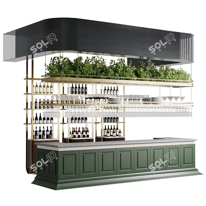 Restaurant & Cafe Bar Reception Counter 3D model image 2