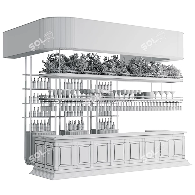 Restaurant & Cafe Bar Reception Counter 3D model image 5