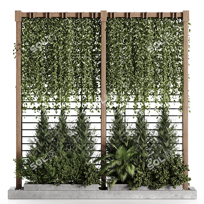 Vertical Outdoor Plant Garden Set 3D model image 3