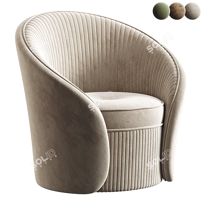 Elegant Bloom III Armchair (Russian Translation: Элегантное кресло Bloom III) 3D model image 1