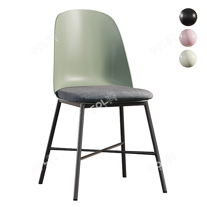 Elegant Shell Chair Design 3D model image 1