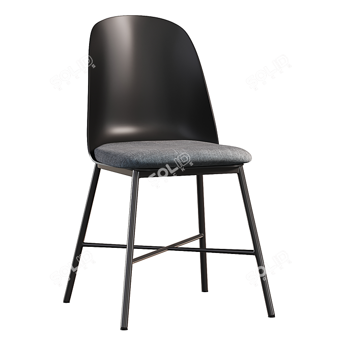 Elegant Shell Chair Design 3D model image 2