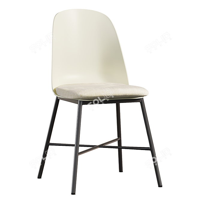 Elegant Shell Chair Design 3D model image 4