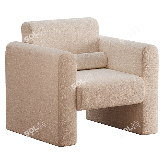 Sleek Modern 3D Accent Chair 3D model image 1